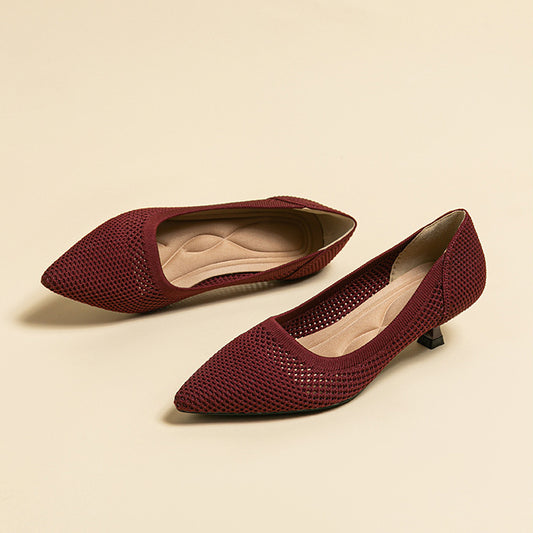 Lisa Knit Pumps – 3cm Elegant Kitten Heel
