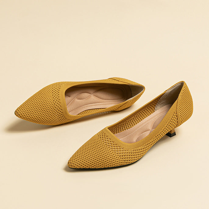 Lisa Knit Pumps – 3cm Elegant Kitten Heel