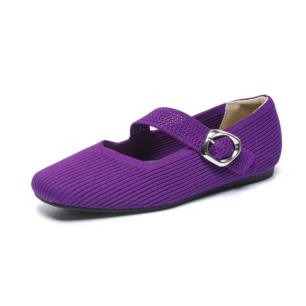 Mary Jane Knit Flats – Lightweight Comfort for Everyday Wear