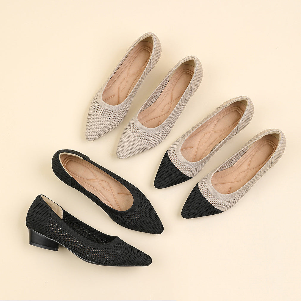 Mira Knit Pumps – 3cm Elegant Teardrop Heel
