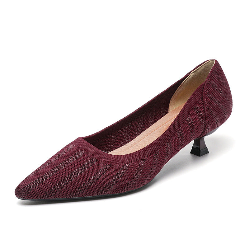 Lumiè Lisa Knit Pumps – 3cm Elegant Kitten Heel