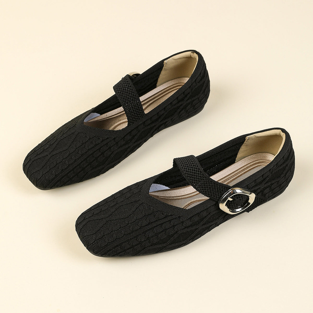 Clair Mary Jane Knit Flats – Lightweight Everyday Comfort