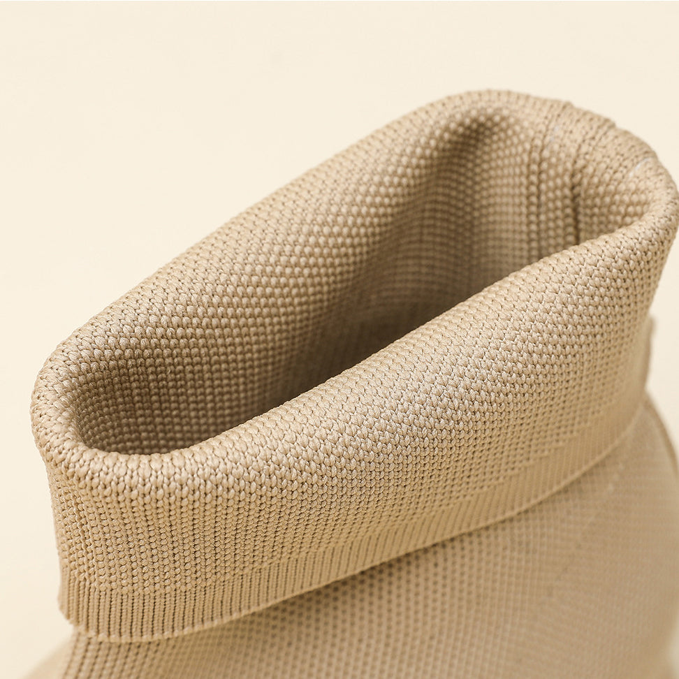 Aria Knit Ankle Boots – 5cm Block Heel Comfort
