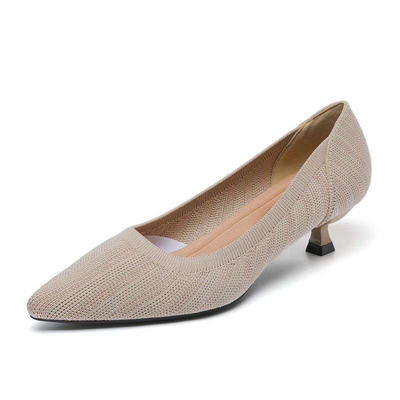 Lumiè Lisa Knit Pumps – 3cm Elegant Kitten Heel