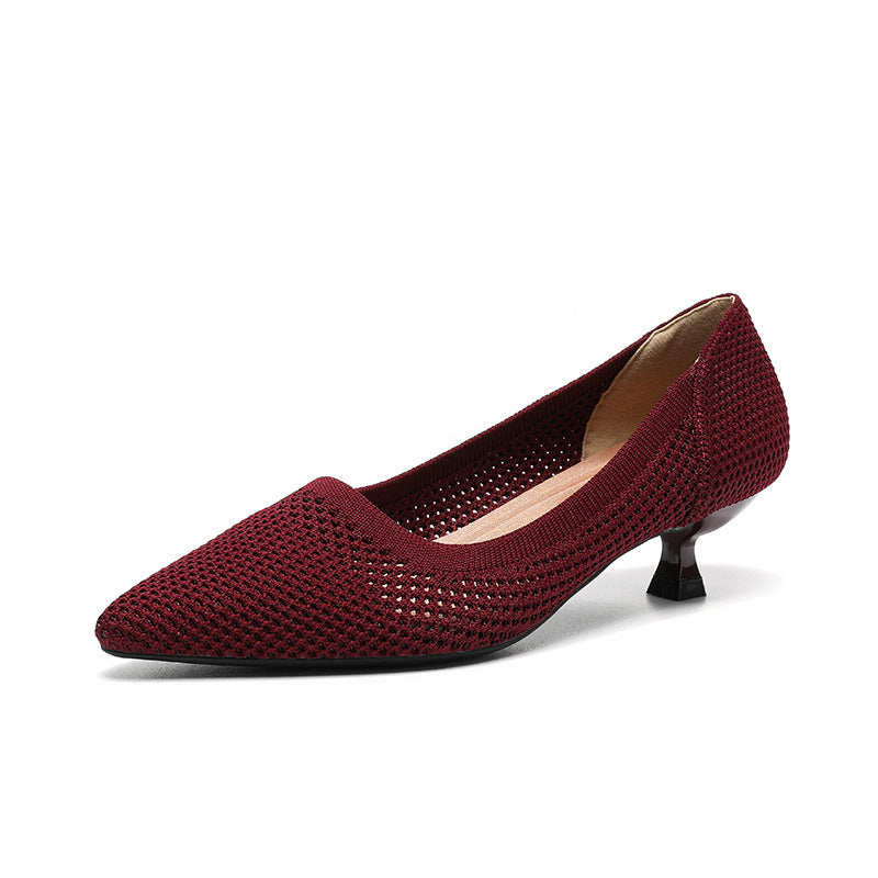 Lisa Knit Pumps – 3cm Elegant Kitten Heel
