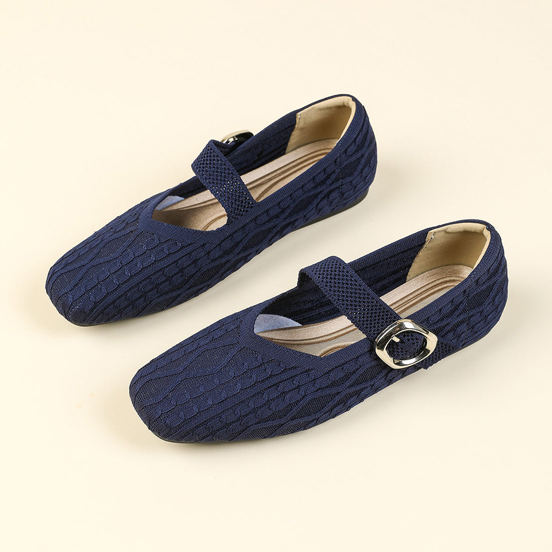Clair Mary Jane Knit Flats – Lightweight Everyday Comfort