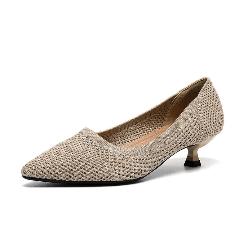 Lisa Knit Pumps – 3cm Elegant Kitten Heel