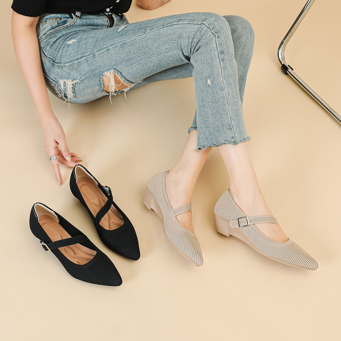Dolly Mary Jane Heels – 4cm Comfortable Block Heel