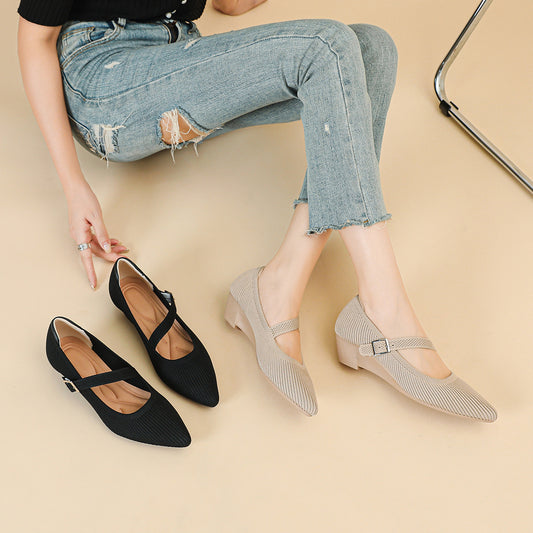 Dolly Mary Jane Heels – 4cm Comfortable Block Heel