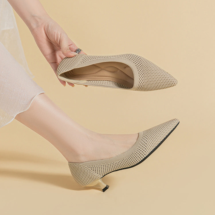 Lisa Knit Pumps – 3cm Elegant Kitten Heel