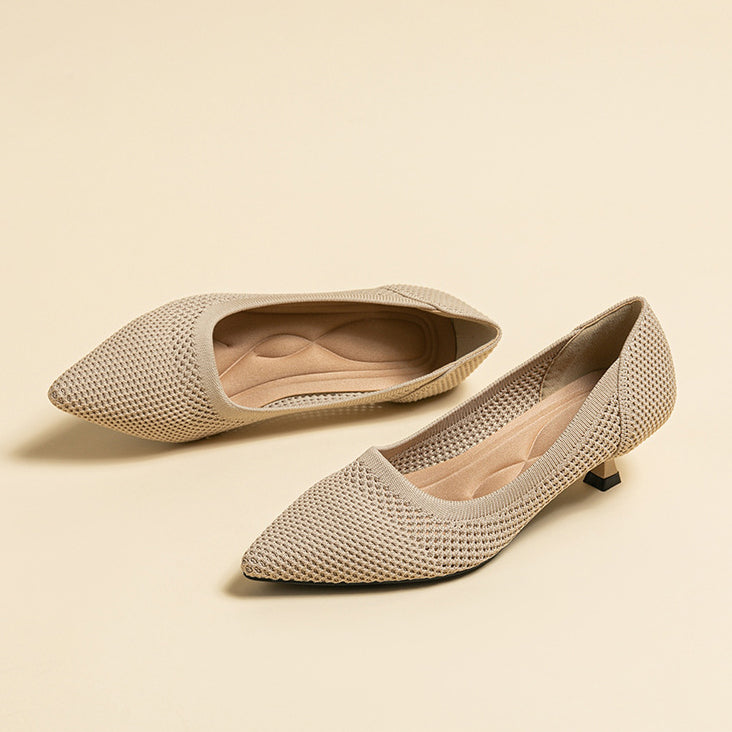Lisa Knit Pumps – 3cm Elegant Kitten Heel