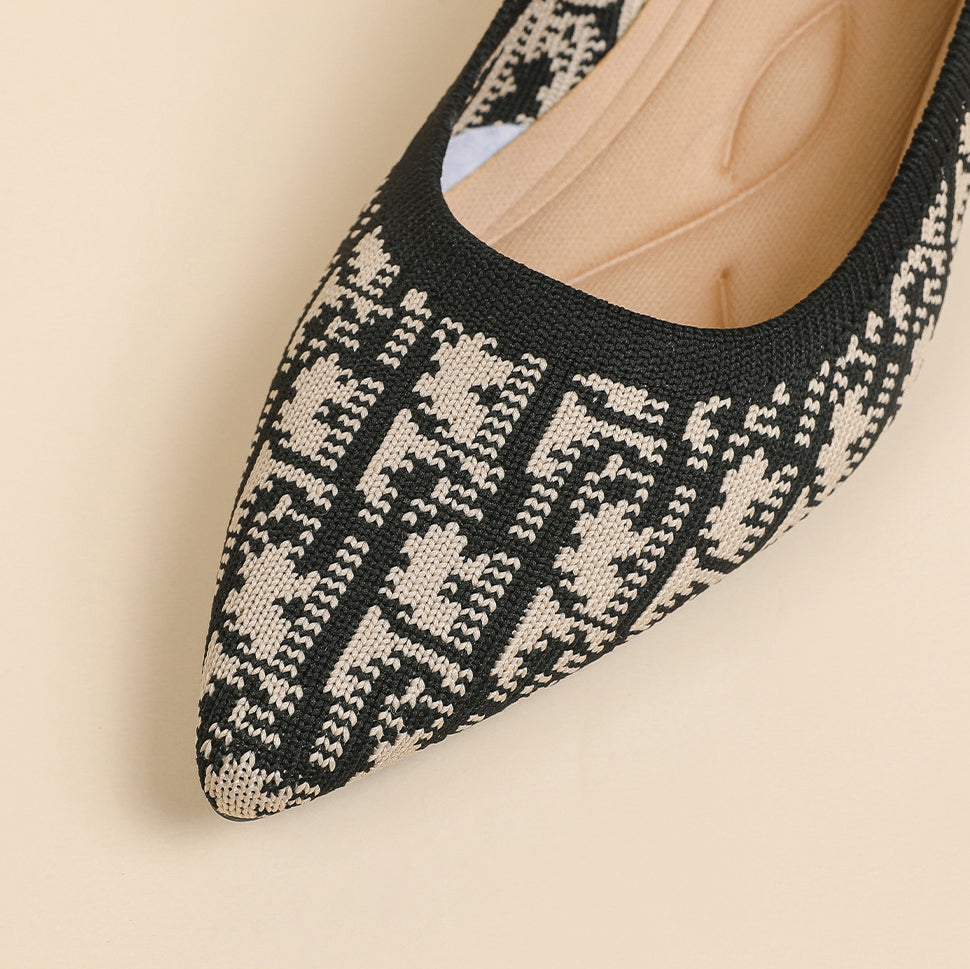 Lisa Houndstooth Knit Pumps – 3cm Elegant Kitten Heel
