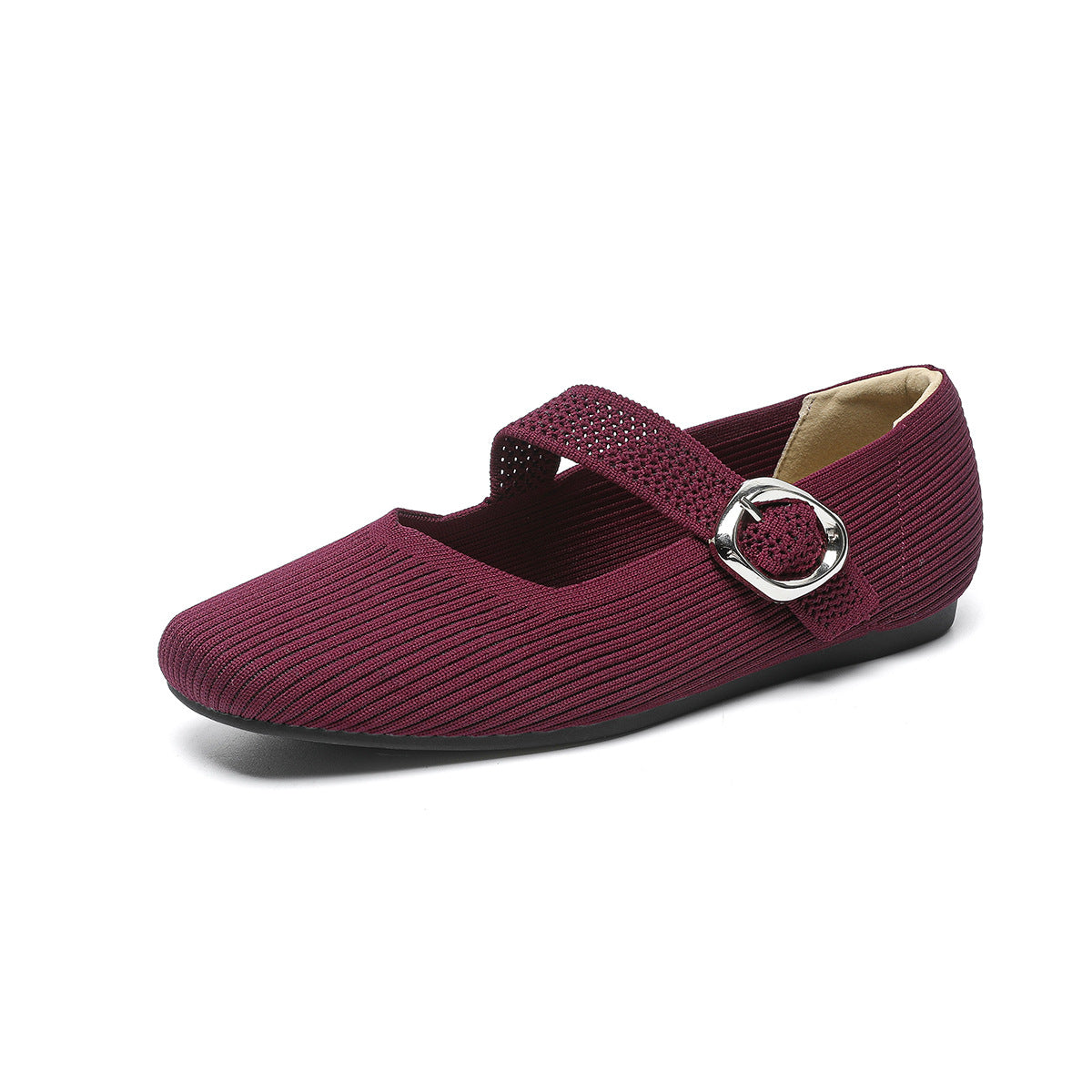 Mary Jane Knit Flats – Lightweight Comfort for Everyday Wear