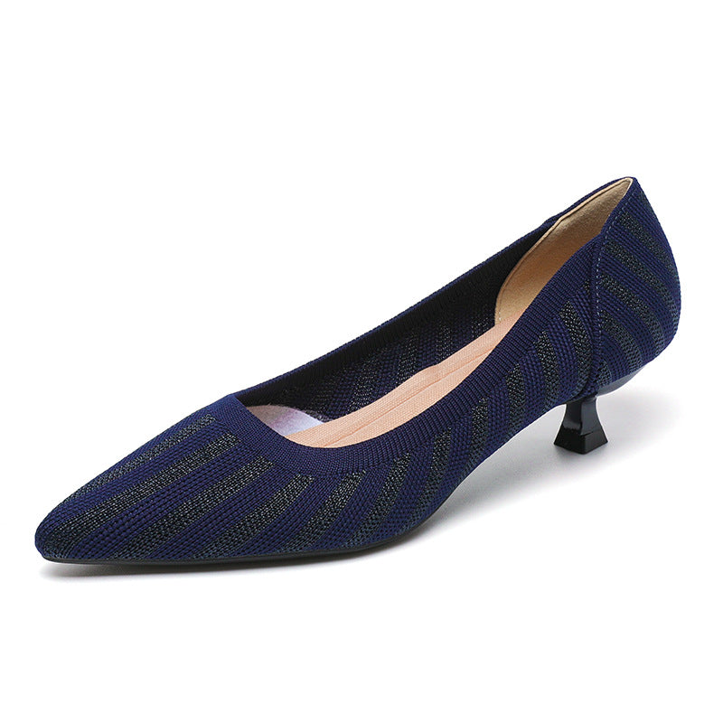 Lumiè Lisa Knit Pumps – 3cm Elegant Kitten Heel