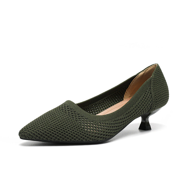 Lisa Knit Pumps – 3cm Elegant Kitten Heel