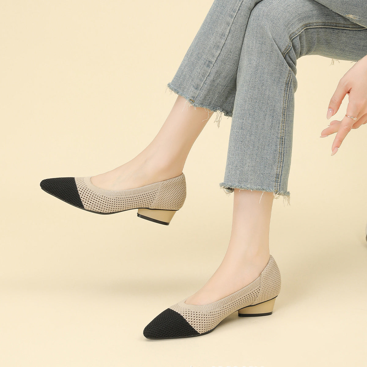 Mira Knit Pumps – 3cm Elegant Teardrop Heel