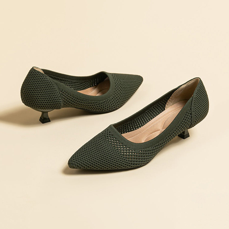 Lisa Knit Pumps – 3cm Elegant Kitten Heel