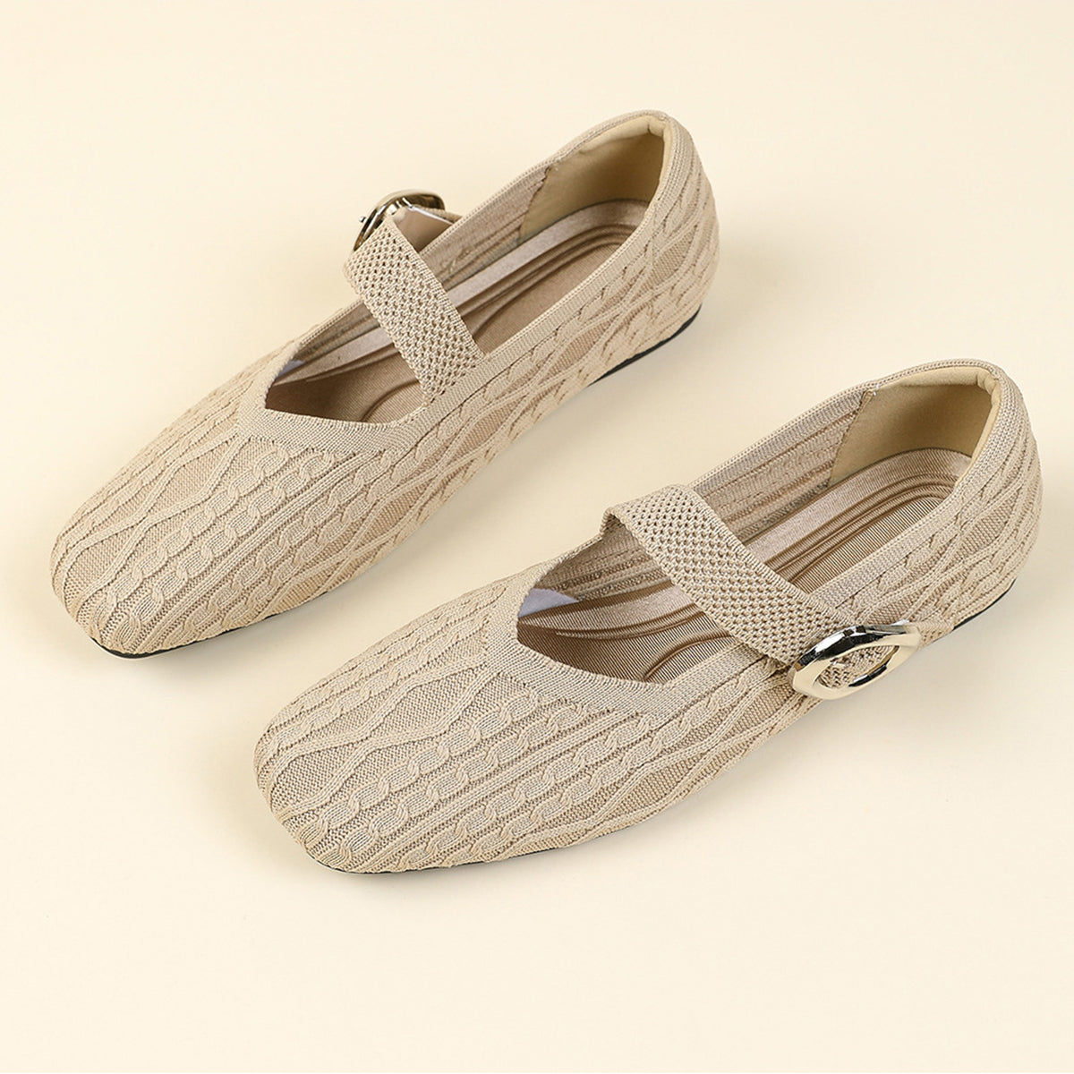 Clair Mary Jane Knit Flats – Lightweight Everyday Comfort