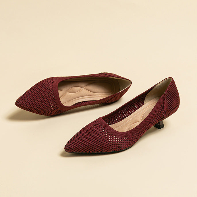 Lisa Knit Pumps – 3cm Elegant Kitten Heel
