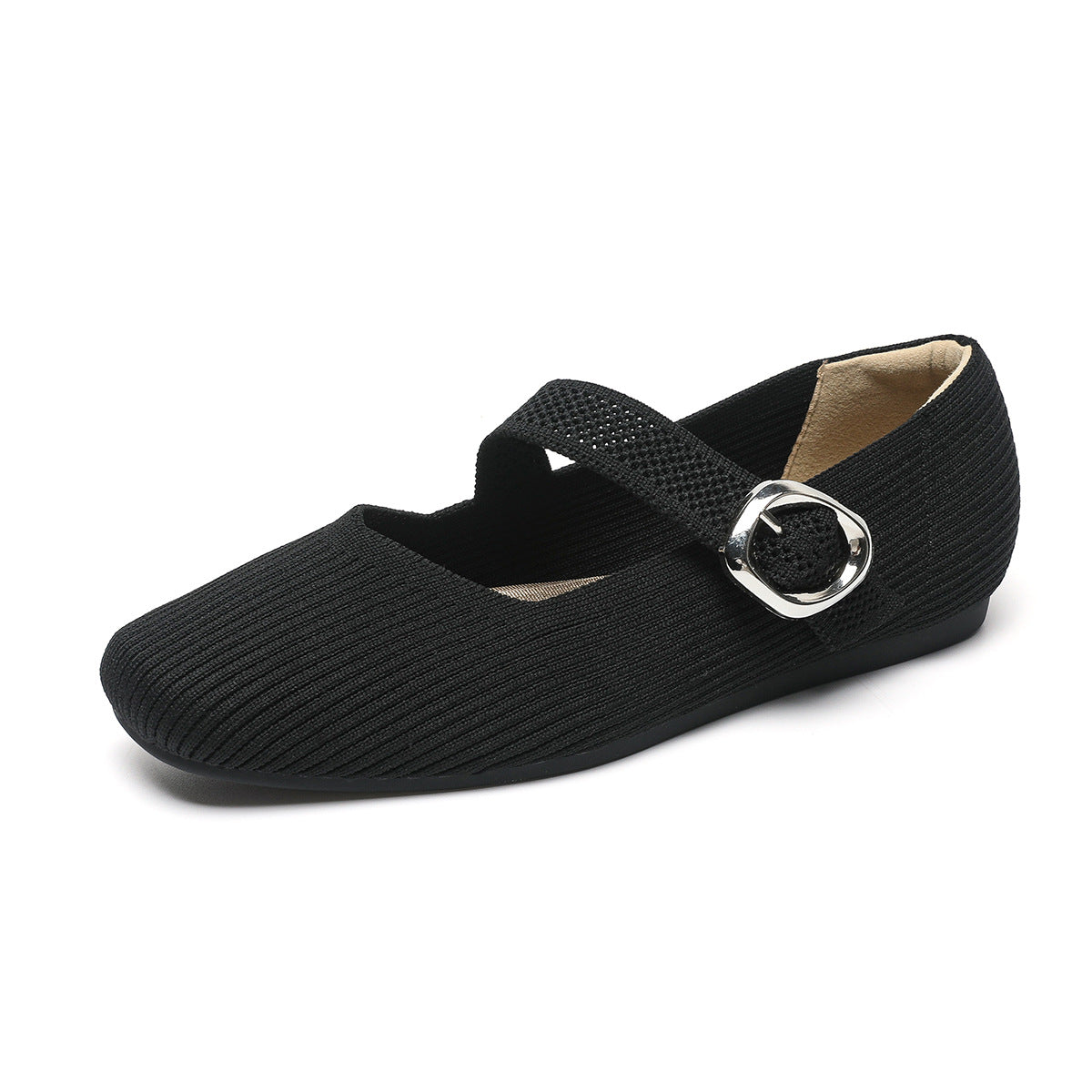 Mary Jane Knit Flats – Lightweight Comfort for Everyday Wear