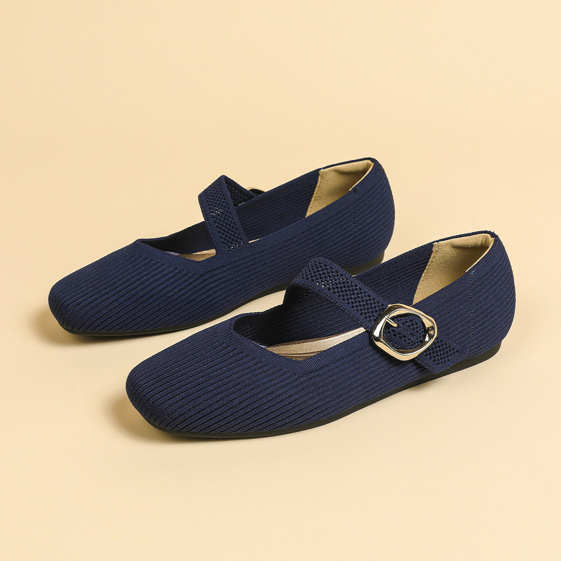 Mary Jane Knit Flats – Lightweight Comfort for Everyday Wear