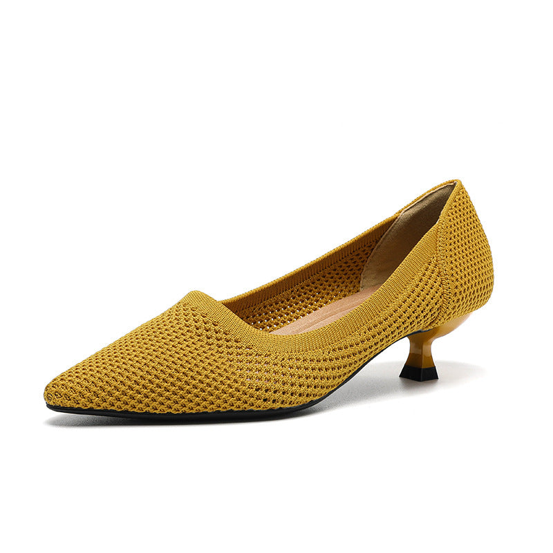 Lisa Knit Pumps – 3cm Elegant Kitten Heel