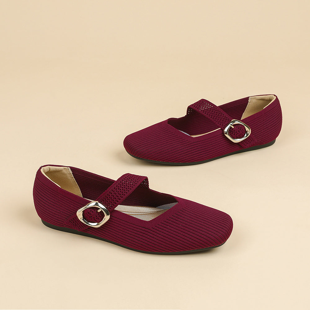 Mary Jane Knit Flats – Lightweight Comfort for Everyday Wear