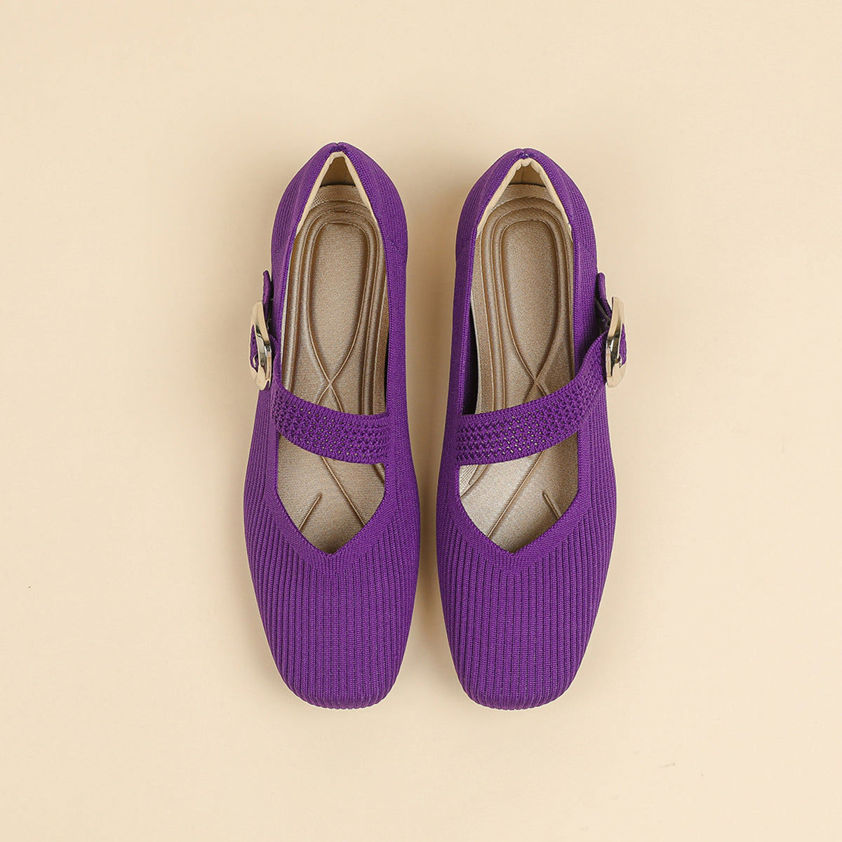 Mary Jane Knit Flats – Lightweight Comfort for Everyday Wear