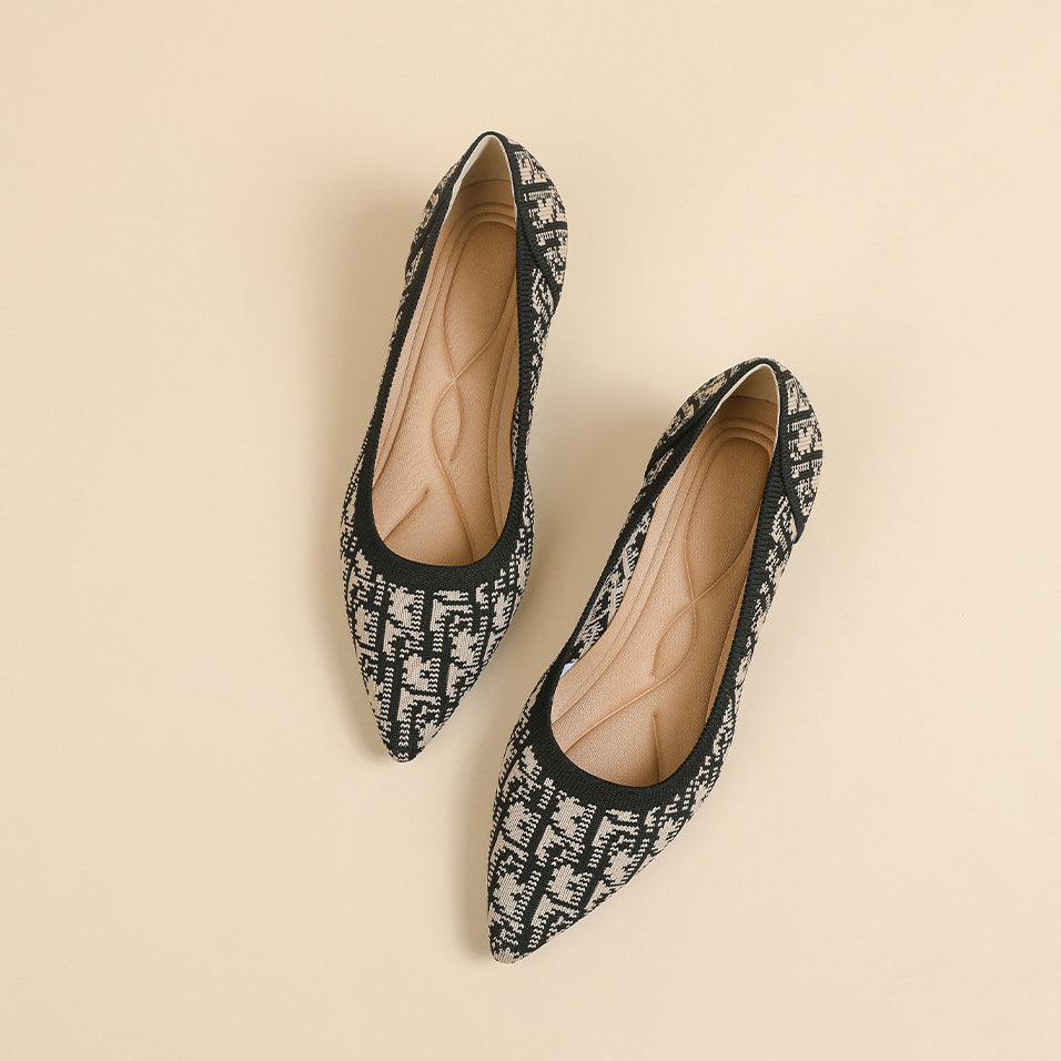 Lisa Houndstooth Knit Pumps – 3cm Elegant Kitten Heel