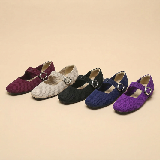 Mary Jane Knit Flats – Lightweight Comfort for Everyday Wear